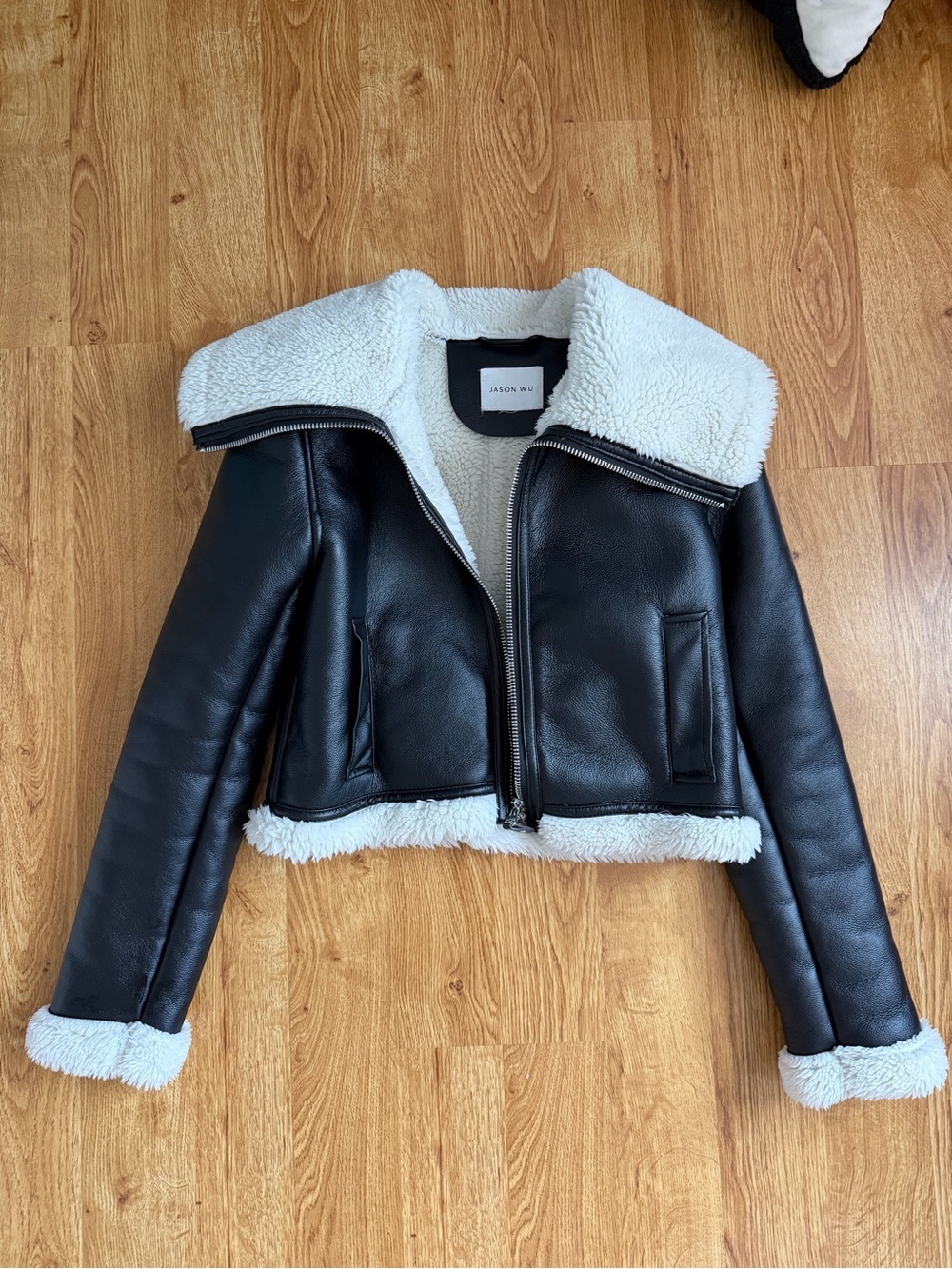 Jason Wu Black Flax Leather Jacket